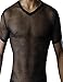 Dong Dian Men's See Through Fishnet Clubwear Short Sleeve T-Shirt Undershirt
