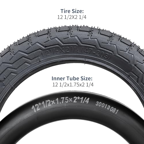 YUNSCM 2-PCS 12 ½ Bike Tires 12 1/2x2 1/4 (47-203) and 12 ½ Bike Tubes Schrader Valve Compatible with 12 ½ x 2 ¼ 12.5 x 2.25 12 1/2 x 2 1/4 Kids Bike Bicycle Tires and Tubes (Y-1010) by YunSCM - Used condition - Image 7