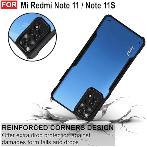 Zapcase Back Case Cover for Mi Redmi Note 11 / Mi Redmi Note 11s | Compatible for Mi Redmi Note 11 / Mi Redmi Note 11s Back Case Cover | Clear Case with Camera Protection | (TPU + PC | Matte Black) 4 511FSRv7noL