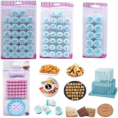 146 Alphabet Cookie Cutters Letter Set,62 Letters Fondant Biscuit Cutters,84 Movable Letter Printing,Letter Fondant Fondant Letter Cutters Baking Accessories for Biscuit Cakes Cover