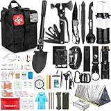 Kit de emergência multifuncional para sobrevivência na natureza com 252 peças, adequado para acampamento ao ar livre, conjunto de ferramentas de sobrevivência na natureza (Preto)