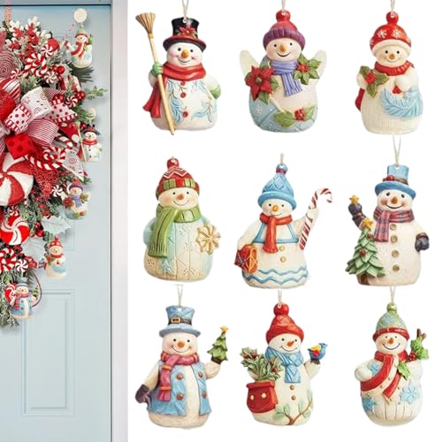 MFYOUPK Weihnachtsdekoration - Frosty Schneemann Holzornamente |...
