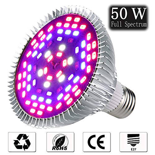 Plant Light LED Grow Bulb - Seeding Flowering Fruiting Growing Greenhouse Plants Succulents Vegetables Full Spectrum Lamps 30W