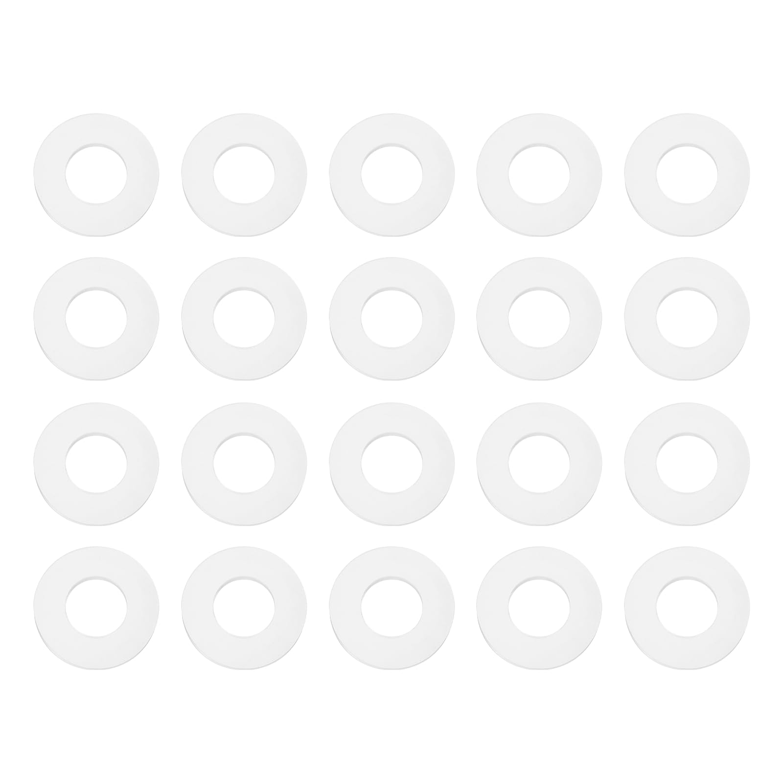 PATIKIL M16 Silicone Flat Washer, 20 Pcs 16mm ID 30mm OD 2mm Thick Plain Washer Grommets O-Ring Sealing Gasket Spacer for Faucet Pipe Water Hose Shower Door Handles, White