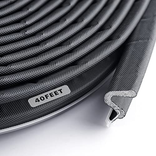 BBTO Weather Stripping Door Seal Exterior Weather Strip for Window V-Shaped Foam Kerf Garage Door Gap Blocker Soundproof Home Improvement Easy to Install(40 Feet,Black) by BBTO - Used condition - US$15.31