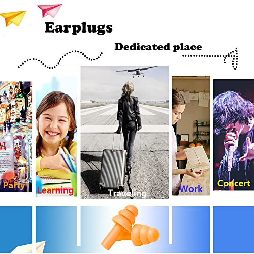 Earplugs For Sleeping Noise Cancelling, Reusable Ear Plugs– Super Soft, Silicone Ear Plug, For Sleeping 8 Pairs, Swimming, Snoring, Concerts, Work, Noisy Places (Color) #TOP6