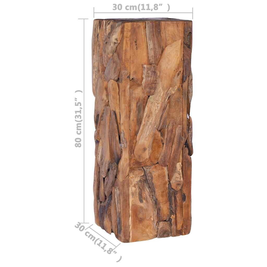 Stolik pomocniczy 30 x 30 x 80 cm, ręcznie wykonany z litego drewna tekowego, uniwersalny stół ozdobny, stolik kawowy, stolik na sofę lub stolik nocny, zajmuje mało miejsca