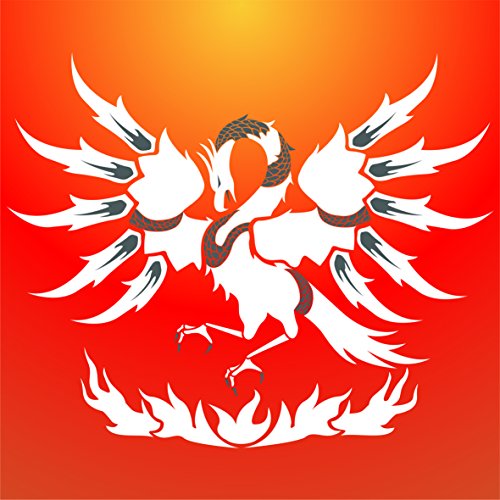 Phoenix Stencil, 8.5 X 7 Inch (S) - Classic Mythical Dragon Wall Art Decor Stencils For Painting Template #TOP2