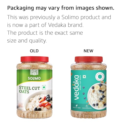 Image of Amazon Brand - Vedaka Steel Cut Oats 2Kg | Rich Source Of Protein & Fiber | Quick Breakfast | Cooks In 3 Mins