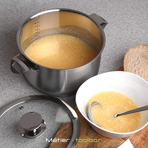 Metier D0082 On&Off 22cm Tri-Ply Stainless Steel Casserole pan with Detachable Handle Pot, 4 liters