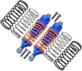 Aluminum Front Adjustable Spring Damper with Aluminum Ball Top & Ball Ends for 1/10 Traxxas Rustler VXL Stadium Truck - 1Pr Set Blue