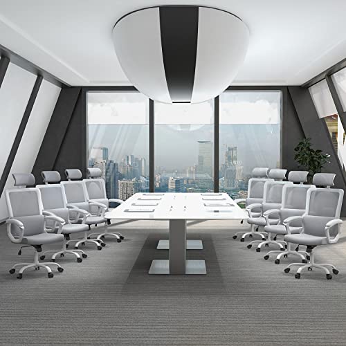 Smug Ergonomic Home Computer Lumbar Support Mesh Adjustable Headrest Armrest And Wheels Swivel Rolling (Grey) Office Chair #TOP1