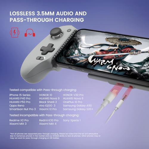 GameSir G8 Galileo Type-C Mobile Gaming Controller for Android & iPhone 15 Series (USB-C), Plug and Play Gamepad with Hall Effect Joysticks/Hall Trigger, 3.5mm Audio Jack by GameSir - Image 5