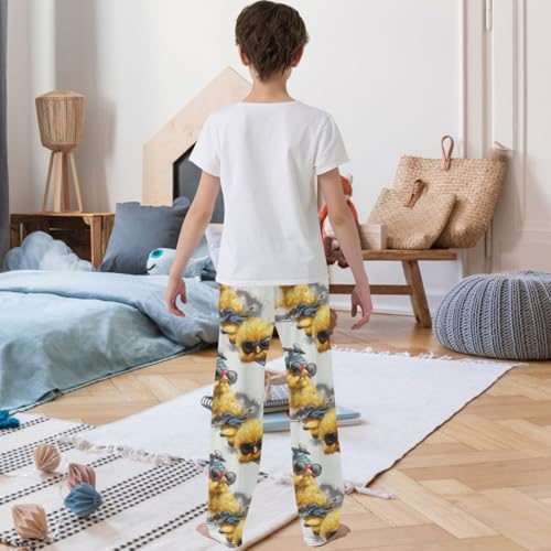Boy's Pants Yellow Cool Chicken Jogger Pants Elastic Waist Long Bottoms Trousers with Pockets 6-14 Years3