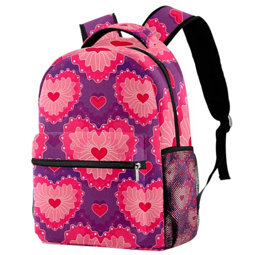 Sac à dos d'école fille et sac de voyage multicolore rose pour adolescents