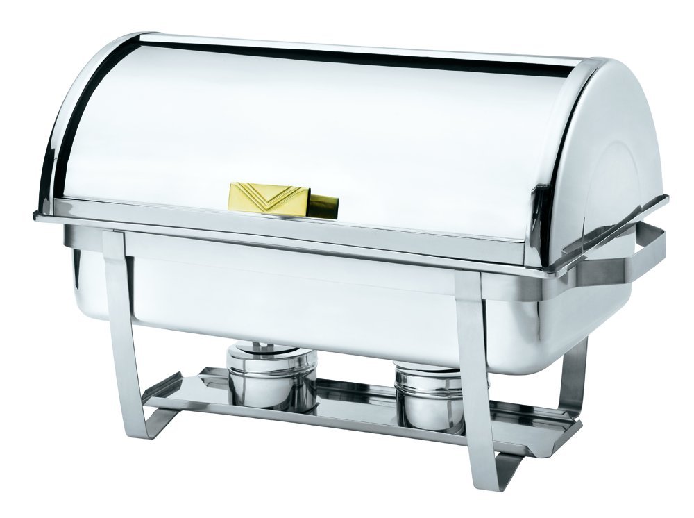 Browne 9 qt Stainless Steel Rectangular Economy Roll Top Chafer