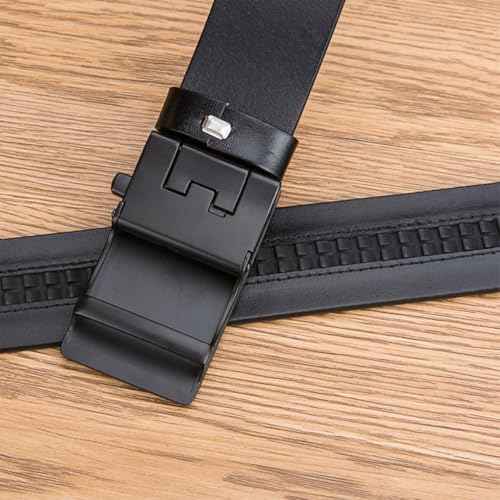 Simple Business Men's Leather Belt with Automatic Buckle and Card Slot, Long Version, Gift for Husband and Father4