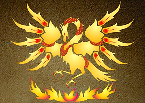 Phoenix Stencil, 8.5 X 7 Inch (S) - Classic Mythical Dragon Wall Art Decor Stencils For Painting Template #TOP3