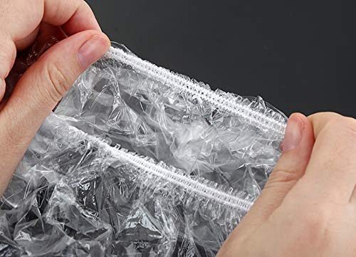 Sowaka 15 Pcs Shower Caps Disposable Clear Waterproof Plastic Elastic Thick Hair Bathing Caps For Women Kids Girls Travel Spa Hotel Hair Solon Home Use Cleaning #TOP3