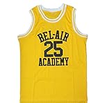 My Party Shirt Carlton Banks #25 Bel Air Yellow Basketball Jersey - Mens Medium