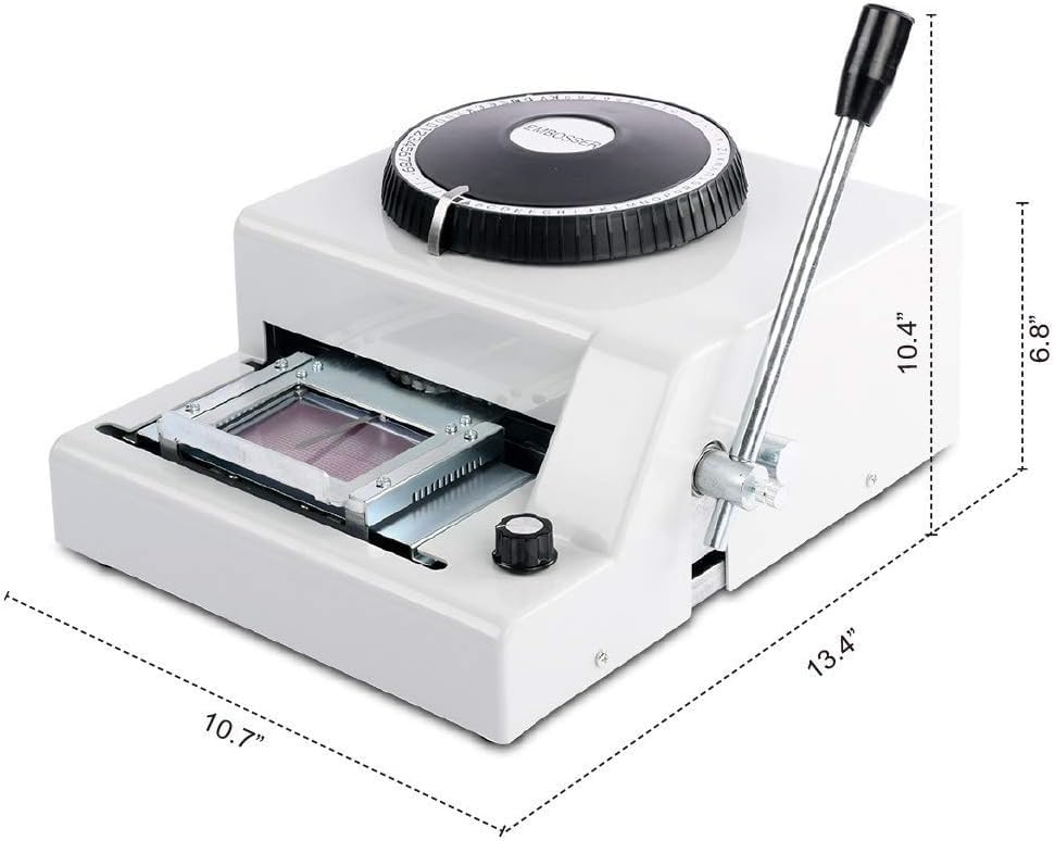 PVC Card Embosser, Manual Credit Card Embosser 70-Character Embosser for Credit Cards