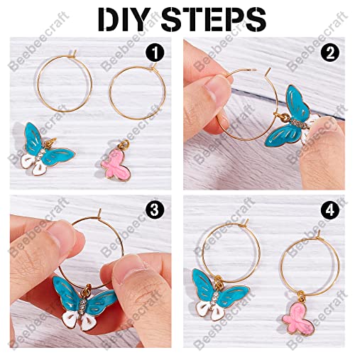 Beebeecraft 40Pcs 4 Size Wine Glass Charm Rings 18K Gold Plated Geometric Earring Beading Hoops for DIY Earring Making(23/29/34/37mm) - Image 4