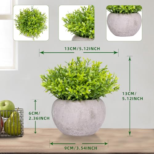 Small Fake Plants for Bathroom Shelf Decor, Mini Artificial Plants Indoor Fake Succulent Grass Desk Plant for Office Women Coffee Table Decor Fake Potted