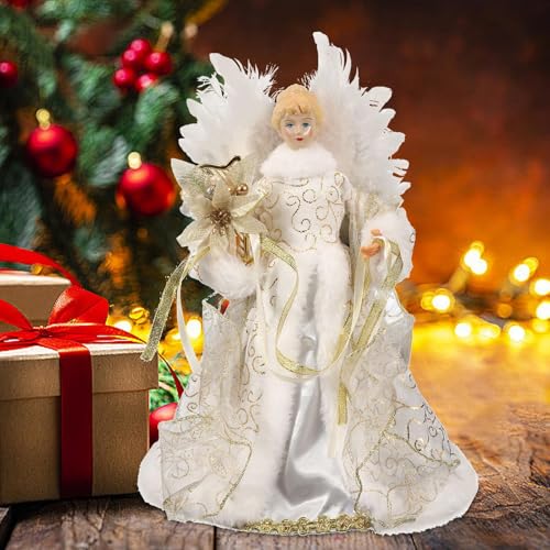 Ángel de Navidad de punta de árbol, decoración ideal para regalar 4
