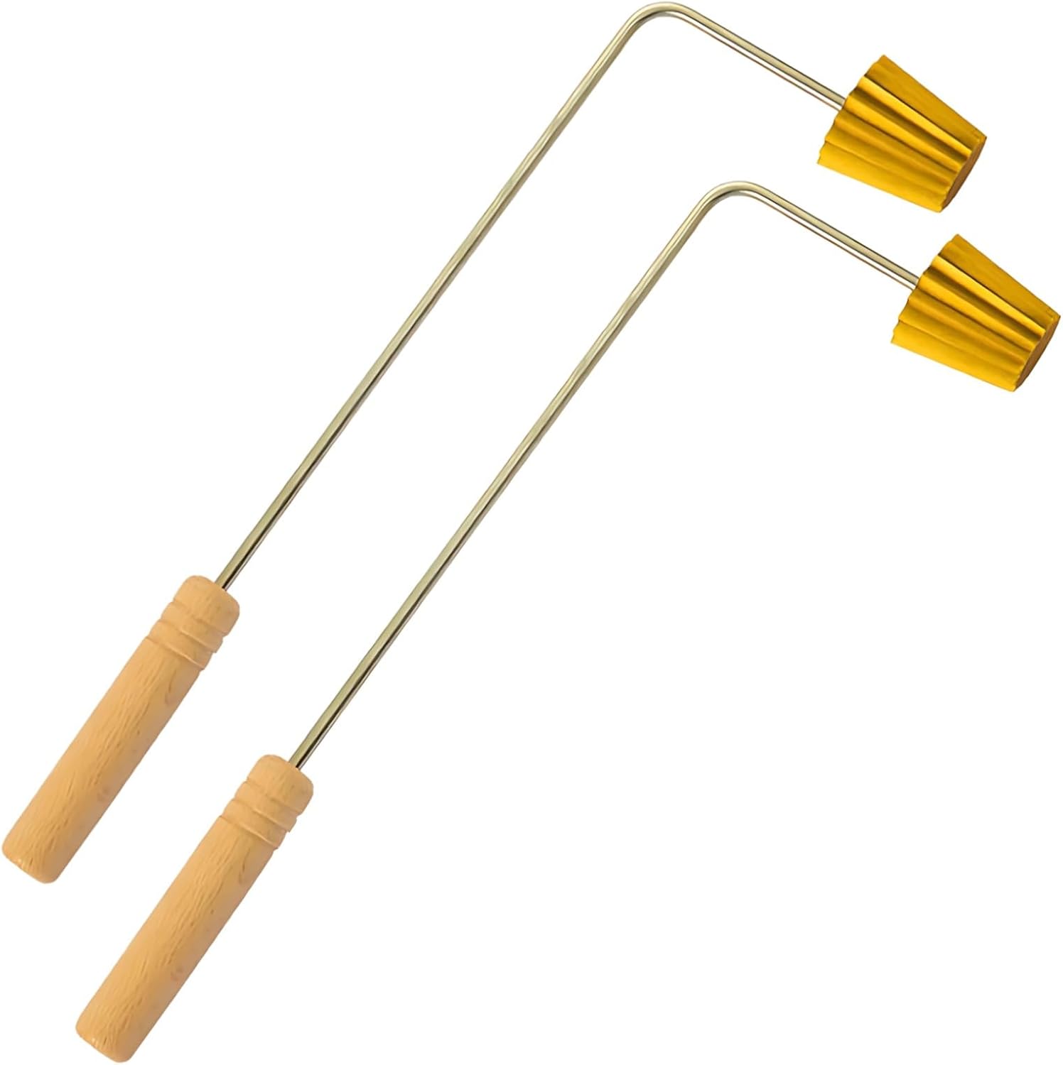 Egg Tart Molds: 2 Gold Cups Baking, Copper & Stainless Steel, Wooden Handle