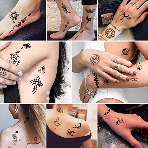 Yazhiji Waterproof Temporary Tattoos - 60 Sheets Tiny Fake Tattoo, Flowers Crowns Stars Animal Butterfly Collection Tats For Kids Adults Men And Women. #TOP6