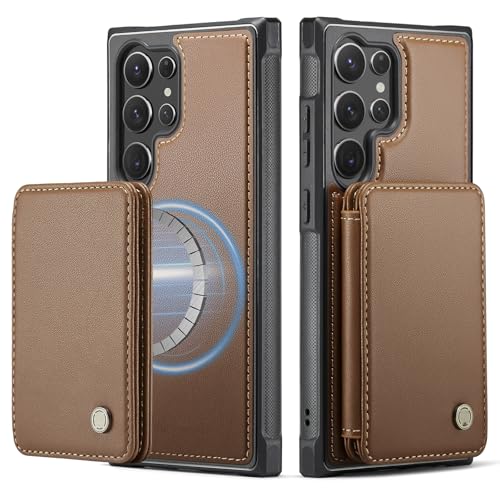 Étui portefeuille Galaxy S21 Ultra avec coque magnétique amovible et porte-cartes