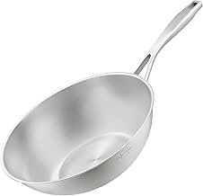 SILBERTHAL Stainless Steel Induction Wok 28 cm – Without Coating – High Rim – Suitable for All Hobs and Ovens – Fast and Healthy Cooking – PFOA and PFOS Free