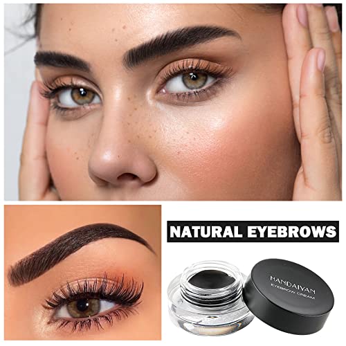 Eyebrow Pomade Cream,Brow Pomade Gel Naturally Long Lasting Waterproof,Delicate And Smooth Eye Brow Makeup Cosmetics With Eyebrow Brush - Black #TOP1