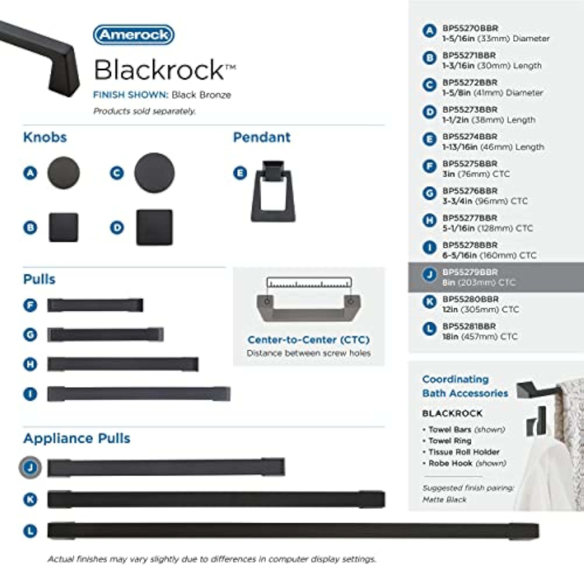 Blackrock 8in Appliance Pull - Black Bronze