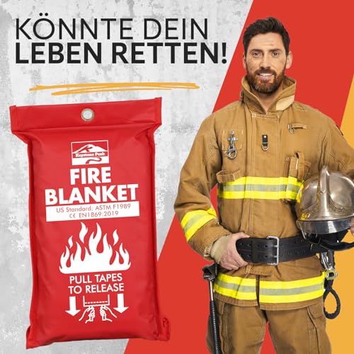 Löschdecke Keystone Peak KP Notfall-Feuerdecke im 4er Pack 40″ x 40″