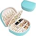 ProCase Reise Schmuckkästchen, Kleine Schmuckschatulle für Damen PU-Leder Aufbewahrungsbox Schmucketui Schmuckbox Schmuckaufbewahrung für Ringe Ohrringe Halsketten Geschenk- Blau