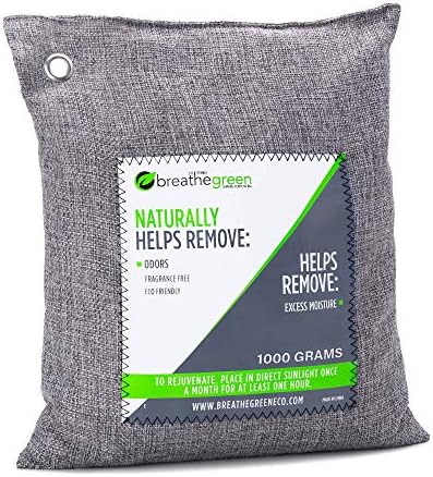 Bamboo Charcoal Air Purifying Bag For Large Spaces (1000 Gram) | Activated Charcoal Odor Absorber | Natural Air Refresher Removes Odors and Moisture | Odor Eliminator for Basement, Garage, Trucks, RV