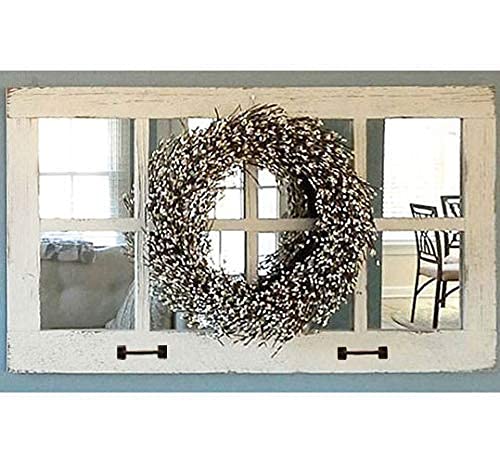 Window Pane Mirror, Large Rectangle Reclaimed Wood Wall Decor, 37.5 X 21.5 Inch Reclaimed Barn Wood Homesteader Style Decorative Old Wood Mirror | AllBarnWood Rustic Farmhouse Home Decor