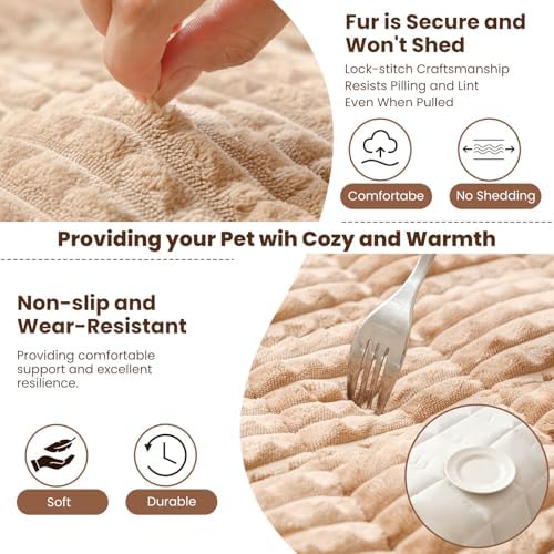 Disayu Couch Cover for Dogs Washable, Non Slip Couch Covers for Sofa Pet Friendly, Couch Cushion Covers for Dog, Thick, Soft for Sofa Protector (Camel, 27.6" x 47.2"/70 x 120cm) - 3