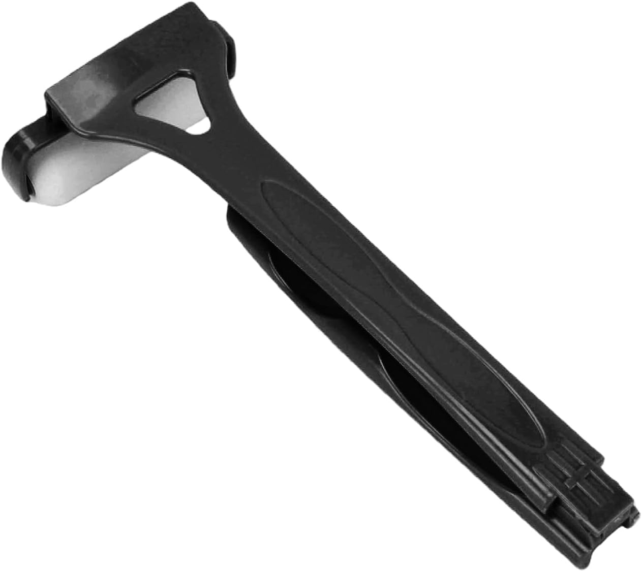 Generic Foldable Lotion Applicator, Extended Handle Back Applicator, Textured Body with 1 Sponge Roller, Ideal for Back & Body (Black)