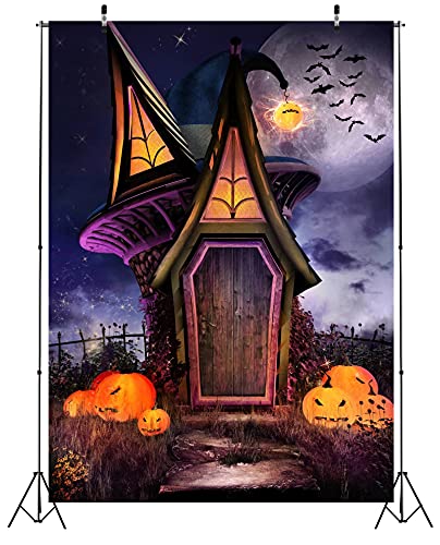 Corfoto Fabric 6X9Ft Halloween Backdrop Theme Photography Jungle Cemetery Road Castle Haunted House Fall Background For All Hallow Mas Festival Party Tapestry Child Kids Masquerade Tapestry Props #TOP1