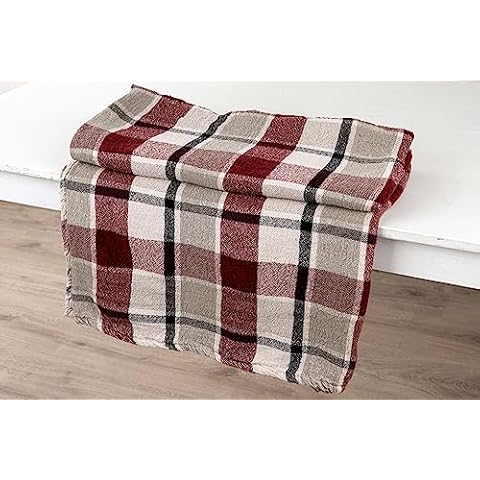 100% Pure Flax Linen Blanket (Plaid) Cover