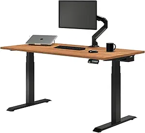 Escritorio Eléctrico Desky, escritorio ajustable de pie y sentado de 47.2 x 29.5 pulgadas de laminado, motor doble, 4 preajustes de memoria, estación de trabajo ergonómica para oficina en