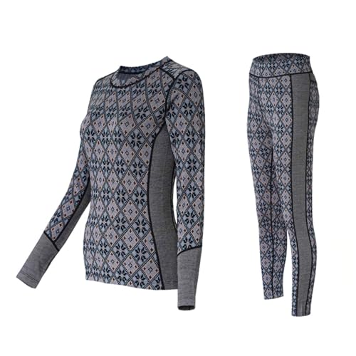 Merino Wool Base Layer Set for Women 100% Merino Wool Thermal Underwear Set