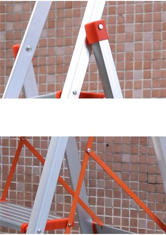 Step Stool Ultrathin Four-Step Ladder, Light Weight Ladder Frame Courtyard Orchard Ladder Waterproof Ladder Household Ladder/Orange