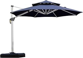 Purple Leaf 10ft Offset Cantilever Patio Umbrella — Windproof Sun Shade (Navy)