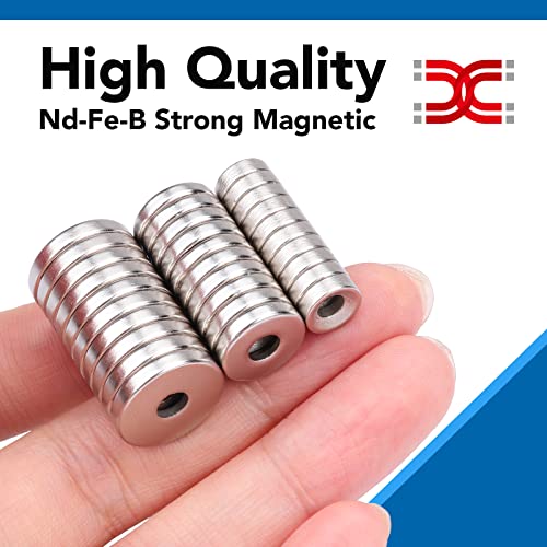 Lovimag Neodymium Disc Countersunk Hole Magnets, Strong Permanent Rare Earth Magnets For Tool Room, Science, Craft, Office, 3 Sizes, 15 Pcs #TOP3