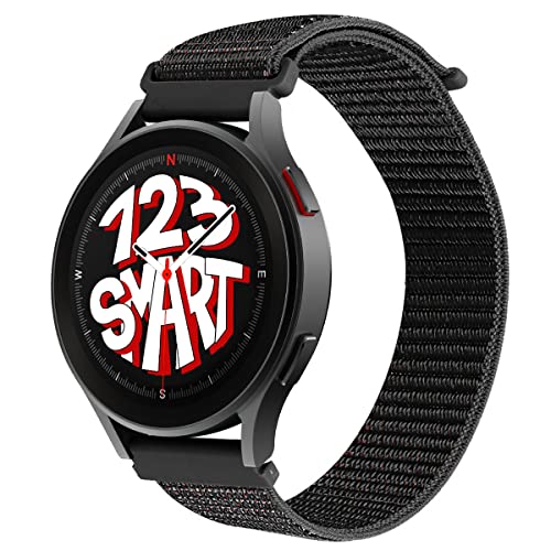 Pulseira de Nylon 20mm Marca 123Smart compatível com Galaxy Watch 4 Watch 5 Watch 6 Watch 7 40mm 42mm 43mm 44mm 45mm 46mm 47mm