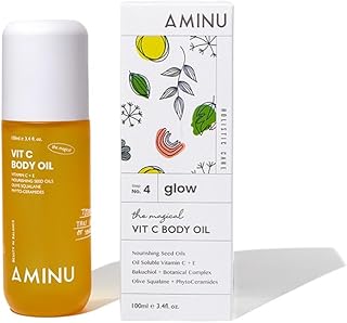 Aminu Vit C Body Oil for Brightening, Dryness, Uneven Tone & Texture, Dullness – Non-greasy, Nourishing Price In India