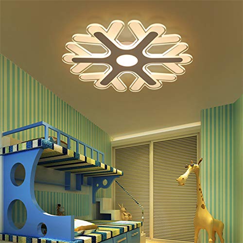 Preisvergleich Produktbild QLIGHA LED-Deckenleuchte Ultradünne Schneeflockenform Design Modern Dimmbar mit Ferngesteuerter Deckenlampe für Kinderzimmer Esszimmer Weiße Acryl-Dekorationsbeleuchtung